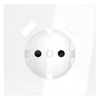 Накладка для розетки с заземлением и защитными шторками, с USB A+C, S70 (белый глянцевый)