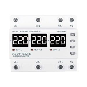 Реле переключения фаз RE PF-63A W 46-619 RostokElectro