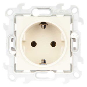Розетка 1-м СП Simon 24 16А IP20 2P+E Push&Go без защ. шторок механизм сл. кость Simon 2420434-031