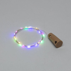 Гирлянда светодиодная Роса 2м 20LED мультиколор 0.1Вт IP20 с пробкой элементы питания 3хLR44 (в компл.) Neon-Night 302-029
