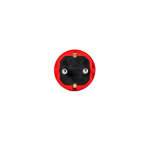 Вилка прямая каучук 2P+PE 250V 16А IP44 красная DYNEL