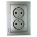 Розетка на 2 поста без заземления Mono Electric Despina 16A 250В антрацит 102-242405-121