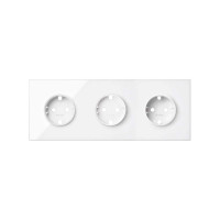 Simon 100 Белый глянец Кит 3 поста, фронт. Накладка на 3 розетки Schuko