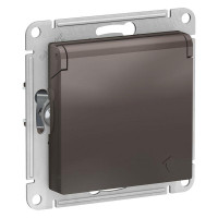 ATLASDESIGN РОЗЕТКА с заземлением со шторками с крышкой, 16А, IP20, механизм, МОККО ATN000646