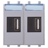 Зарядное устройство USB DKC AVANTI, закаленная сталь, 4404542