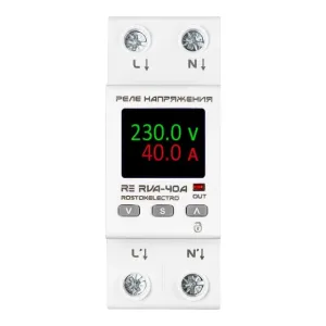 Реле напряжения ROSTOKELECTRO RE RVA-40A с ЖК-дисплеем 46-688