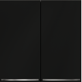 Проходной переключатель встраиваемый VOLTUM S70 двухклавишный с подсветкой 10А, (черный матовый)