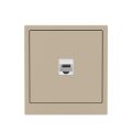 Компьютерная розетка RJ-45 без шторки, кат.6А одинарная,KANT, ванильный марципан