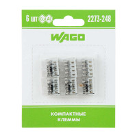 Клемма 8-х проводная для распред. короб. (с контактн. пастой Alu-Plus) 2273-248 (уп.6шт) WAGO 07-5145-06