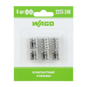 Клемма 8-х проводная для распред. короб. (с контактн. пастой Alu-Plus) 2273-248 (уп.6шт) WAGO 07-5145-06