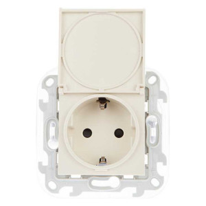 Розетка 1-м СП Simon 24 16А IP44 2P+E Push&Go механизм сл. кость Simon 2420448-031