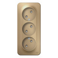 Тройная розетка Schneider Electric BLANCA, открытый монтаж, со шторками, титан, BLNRA001314