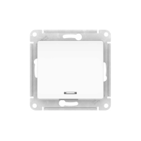 GLOSSA 1-клавишный ВЫКЛЮЧАТЕЛЬ с подсветкой, сх.1а, 10АХ, мех., быстрозажим. клем., БЕЛЫЙ GSL000113S