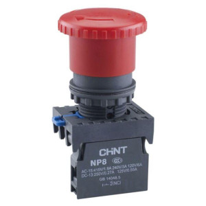 Кнопка управления Грибок d30мм NP8-01ZS/34 1НЗ IP65 с фиксацией красн. (R) CHINT 667851