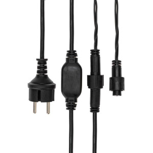 Гирлянда светодиодная Айсикл (бахрома) 4х0.6м 128LED бел. 10Вт 230В IP67 провод каучук черн. Neon-Night 255-225