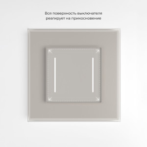 W4522014/ Сенсорный выключатель двухклавишный с подсветкой (дымчатый)
