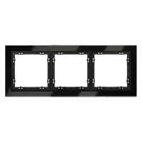 Рамка стеклянная VOLTUM S70 на 3 поста, (черный,стекло)