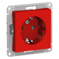 ATLASDESIGN РОЗЕТКА с заземлением со шторками, 16А, механизм, КРАСНЫЙ ATN002045