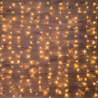 Гирлянда светодиодная Светодиодный Дождь 3х2м 240LED тепл. бел. 12Вт 230В IP20 свечение с динамикой провод прозр. Neon-Night 235-092