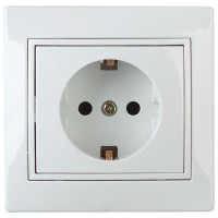 Розетка  Plano 1-202-01 16А IP20 250В 2P+E Schuko белый Intro Б0027609