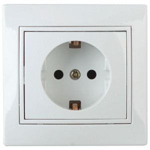 Розетка  Plano 1-202-01 16А IP20 250В 2P+E Schuko белый Intro Б0027609