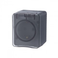 ATLASDESIGN PROFI IP54 О/У РОЗЕТКА с заземлением со шторками, 16А, АНТРАЦИТ ATN544045