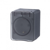 ATLASDESIGN PROFI IP54 О/У РОЗЕТКА с заземлением со шторками, 16А, АНТРАЦИТ ATN544045