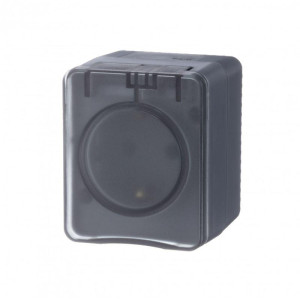 ATLASDESIGN PROFI IP54 О/У РОЗЕТКА с заземлением со шторками, 16А, АНТРАЦИТ ATN544045