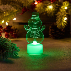 Фигура светодиодная Снеговик с шарфом 2D 1LED RGB 0.1Вт IP20 на подставке элементы питания 3хAG13(LR44) (в компл.) Neon-Night 501-053