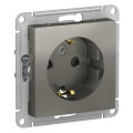 ATLASDESIGN РОЗЕТКА с заземлением со шторками, 16А, механизм, СТАЛЬ ATN000945