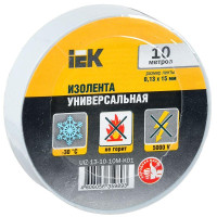 Изолента ПВХ 0.13х15мм (рул.10м) бел. IEK UIZ-13-10-10M-K01