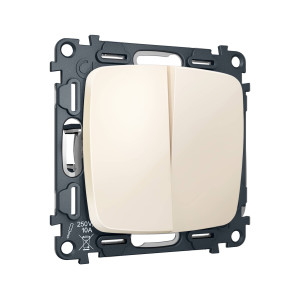 MO323030 Комплект механизма 2-клавишного перекрестного выключателя 10A-250V OMEGA Бежевый матовый QUANT OP3230, VM125 AMBRELLA VOLT