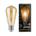 Лампа светодиодная филаментная Black Filament 6Вт ST64 2400К E27 Golden LOFT Gauss 102802006