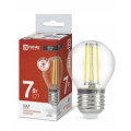 Лампа светодиодная LED-ШАР-deco 7Вт шар прозрачная 4000К нейтр. бел. E27 810лм 230В IN HOME 4690612016337