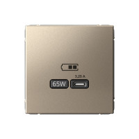 ARTGALLERY USB РОЗЕТКА тип-С 65Вт высокоскор.заряд. QC, PD, механизм, ШАМПАНЬ GAL000527