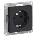 ATLASDESIGN РОЗЕТКА с заземлением без шторок, 16А, механизм, КАРБОН ATN001043