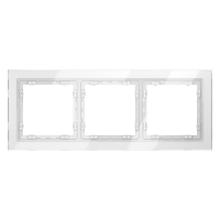 Рамка стеклянная VOLTUM S70 на 3 поста, (белый, стекло)