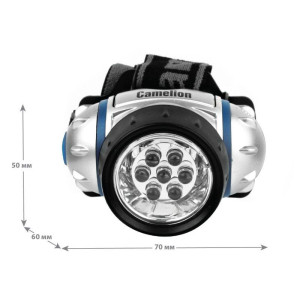 Налобный  фонарь LED5310-7F3 (7LED 3 режима; 3хR03 в комплекте; метал.) Camelion 7534