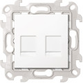 Simon 24 Белая Розетка для передачи данных 2xRJ45 Cat.6 UTP