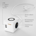W6513501/ Розеточный блок 3-местный + 3 USB + беспроводная зарядка