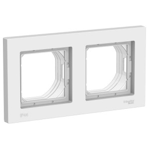 ATLASDESIGN AQUA 2-постовая РАМКА, IP44, БЕЛЫЙ ATN440102
