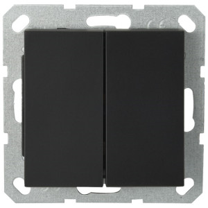 Jasmart G Черный матовый Выключатель 2-кл проходной 10A 250V~ G3022PB