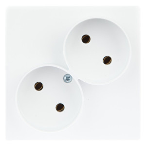 Розетка 2-м СП Simon 24 16А IP20 2х2P без защ. шторок механизм бел. Simon 2450457-030