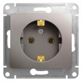 GLOSSA РОЗЕТКА с заземлением без шторок, 16А, механизм, ПЛАТИНА GSL001243