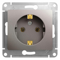 GLOSSA РОЗЕТКА с заземлением без шторок, 16А, механизм, ПЛАТИНА GSL001243