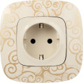 Механизм розетки 1-м СП Valena Allure 16А IP2X 250В 2PE безвинт. клеммы с лицев. панелью сл. кость Leg 753821