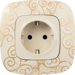 Механизм розетки 1-м СП Valena Allure 16А IP2X 250В 2PE безвинт. клеммы с лицев. панелью сл. кость Leg 753821