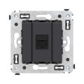 Розетка компьютерная 1-м СП Avanti Черный матовый RJ45 кат.5E без шторок механизм DKC 4412663