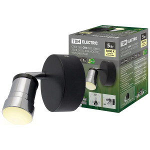 Спот TDM LED СНС 5Вт, 3000 K, 230 В, 50 Гц, IP44, Костус, черный/хром SQ0358-0228
