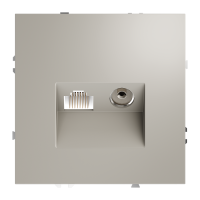 Розетка телевизионная встраиваемая VOLTUM S70 TVRJ45 кат. 6, кашемир